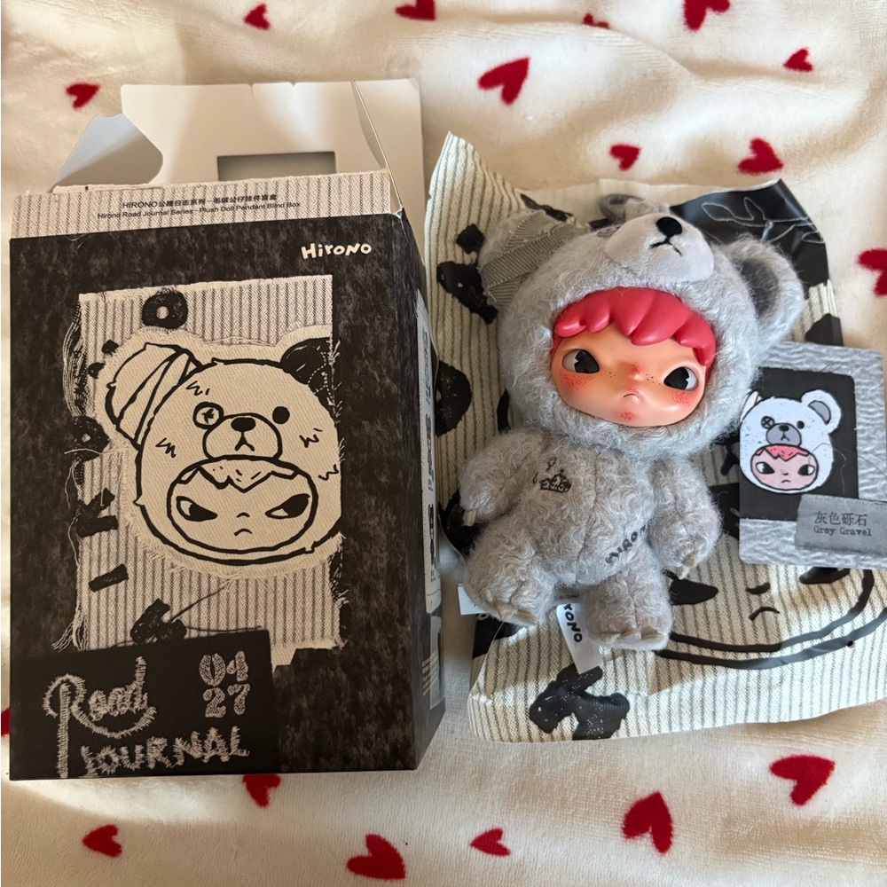 Pop Mart Hirono Road Journal Series Blind Box Confirmed Grey Gravel Plush